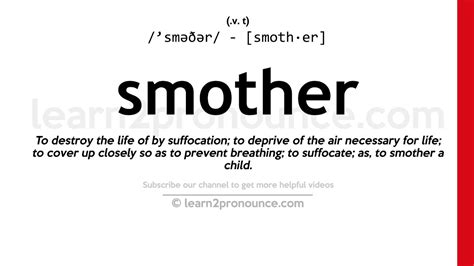 smother meaning|SMOTHER Definition & Meaning .